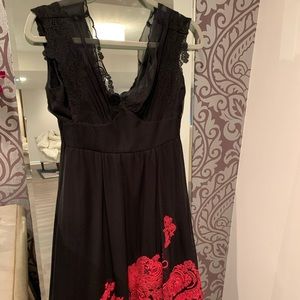 Black and red dress with lace